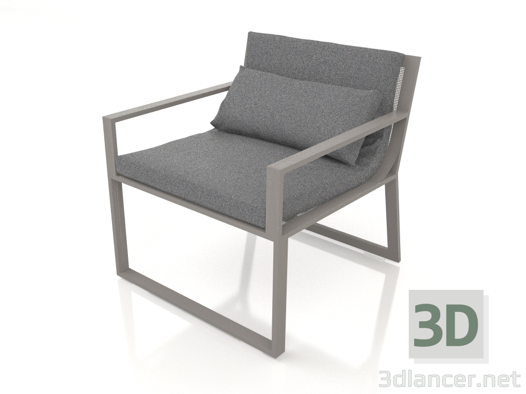 modello 3D Poltrona club (grigio quarzo) - anteprima