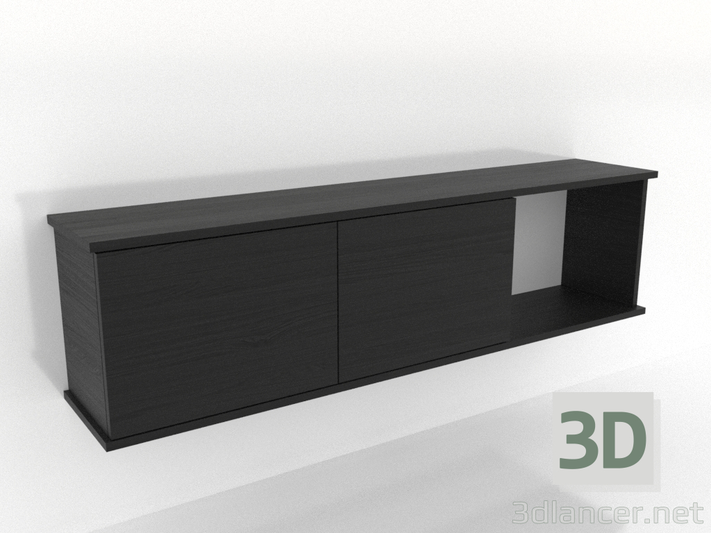 3D modeli Askılı raf RAF 7 (sağda 1 açık bölme ile) 1400 mm (siyah RAL 9005) - önizleme 3D modeli Askılı raf RAF 7 (sağda 1 açık bölme ile) 1400 mm (siyah RAL 9005) - önizleme