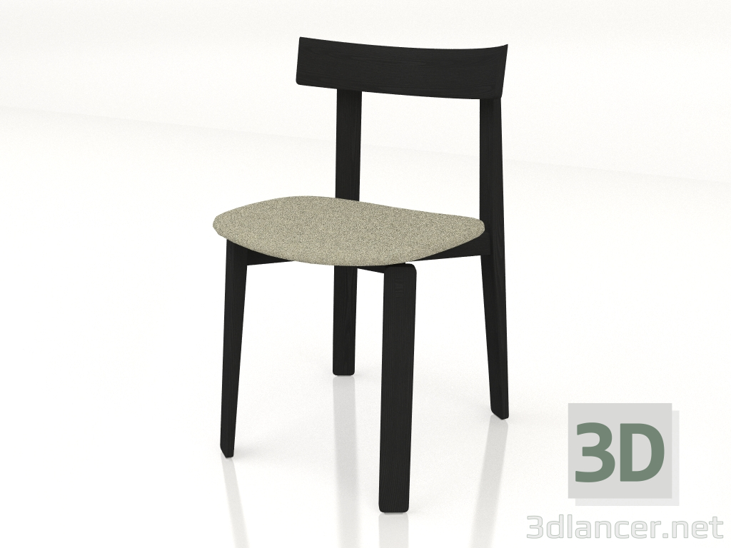 3d model Chair Nora upholstered in fabric (dark) - preview