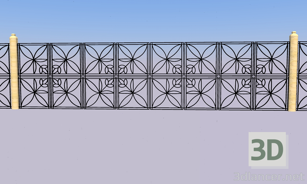 modèle 3D Clôture - preview