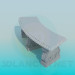 3d model Curved stone bench - preview