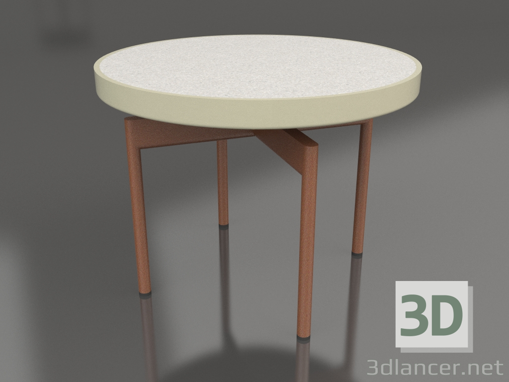 modello 3D Tavolino rotondo Ø60 (Oro, DEKTON Sirocco) - anteprima