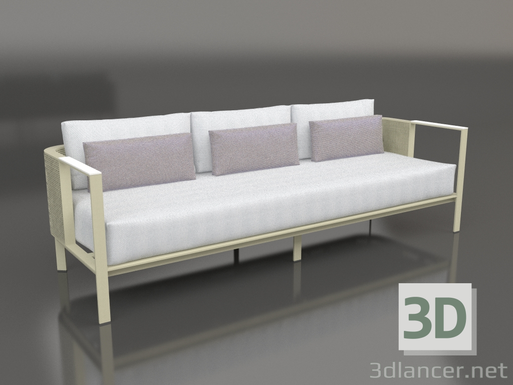 3D modeli 3'lü kanepe (Altın) - önizleme