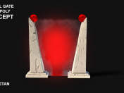Portão de portal 3D conceito - Low Poly