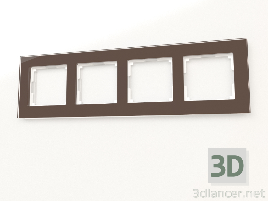 Modelo 3d Moldura para 4 postes Favorit (mocha, vidro) - preview