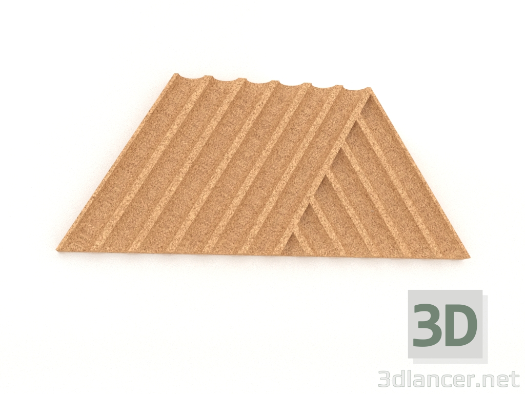 3d model Panel de pared 3D WEAVE (natural) - vista previa