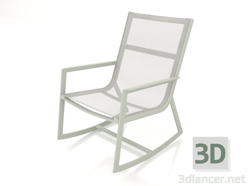 modello 3D Sedia a dondolo (Grigio cemento) - anteprima