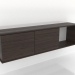 3D Modell SHELF 7 Hängeregal (mit 1 offenen Fach rechts) 1400 mm (Esche-Nussbaum) - Vorschau