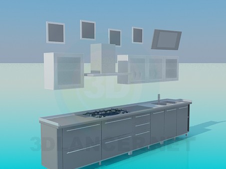 3d model Kitchen - preview 3d model Kitchen - preview