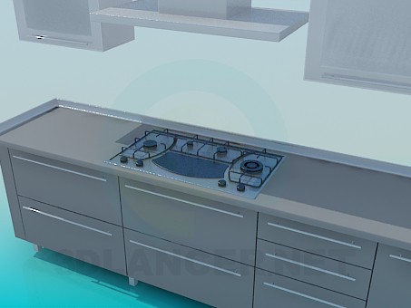 3d model Kitchen - preview 3d model Kitchen - preview