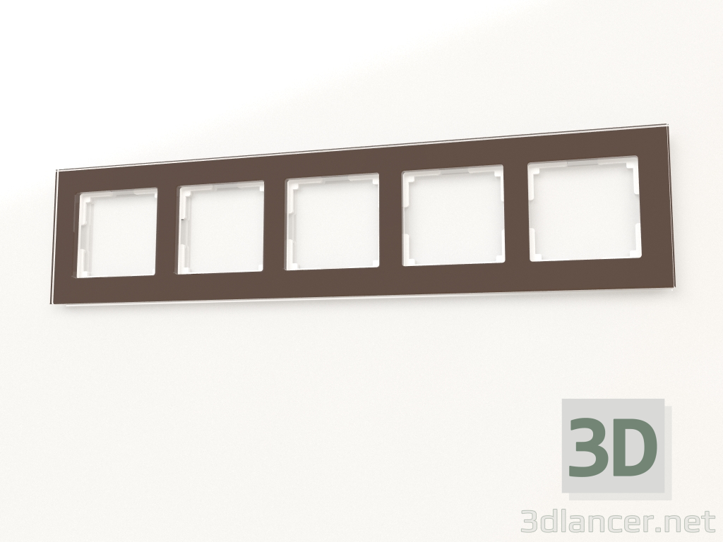 3D Modell Rahmen für 5 Pfosten Favorit (Mokka, Glas) - Vorschau
