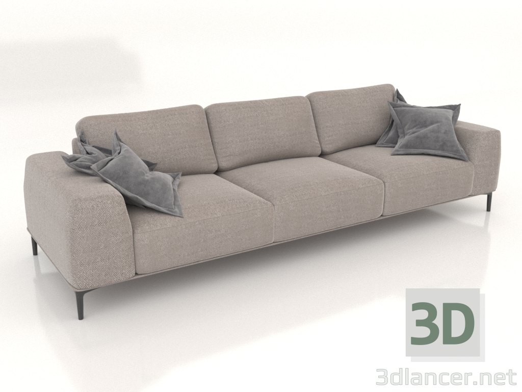 3D Modell Gerades dreiteiliges Sofa CLOUD (Polstervariante 1) - Vorschau