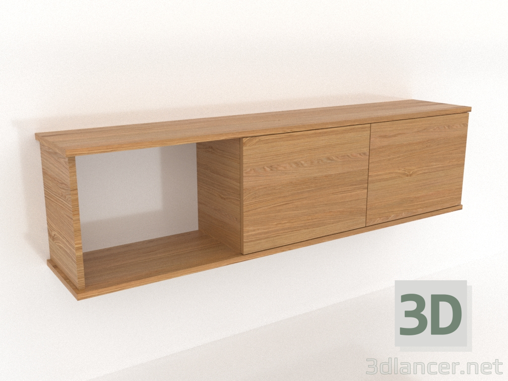 3d модель Підвісна полиця SHELF 7 (з 1 відкритою секцією ліворуч) 1400 мм (натуральний дуб) – превью 3d модель Підвісна полиця SHELF 7 (з 1 відкритою секцією ліворуч) 1400 мм (натуральний дуб) – превью
