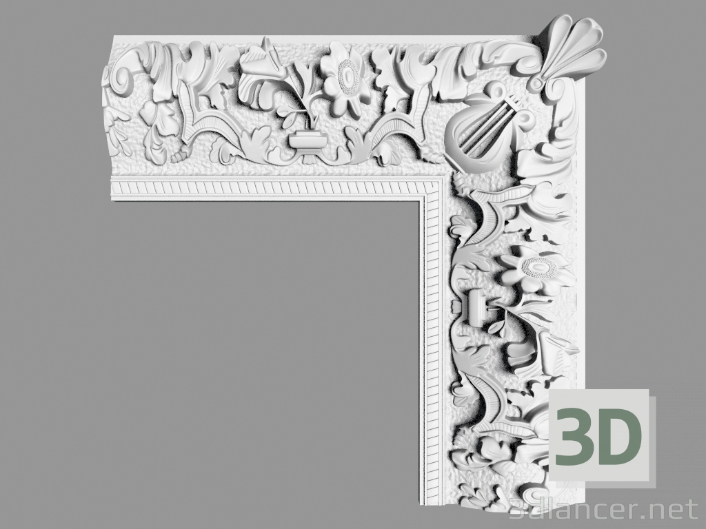 modèle 3D Angle décoratif (MDU47) - preview
