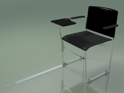 Stapelbarer Stuhl mit Armlehnen und Zubehör 6603 (Polypropylen Schwarz mit zweiter Farbe, CRO)