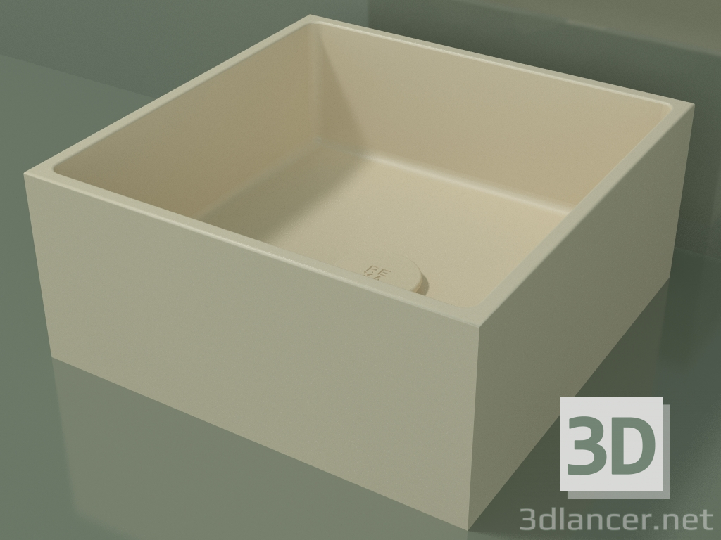 3D Modell Arbeitsplatte Waschbecken (01UN11101, Knochen C39, L 36, P 36, H 16 cm) - Vorschau
