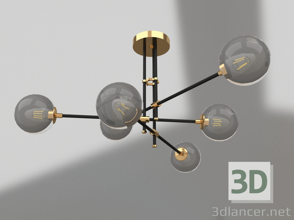 modello 3D Lampadario Kiara bronzo (07604-6) - anteprima