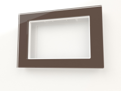 Frame for double socket Favorit (mocha, glass)