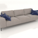 3d model CLOUD straight three-section sofa (upholstery option 2) - preview