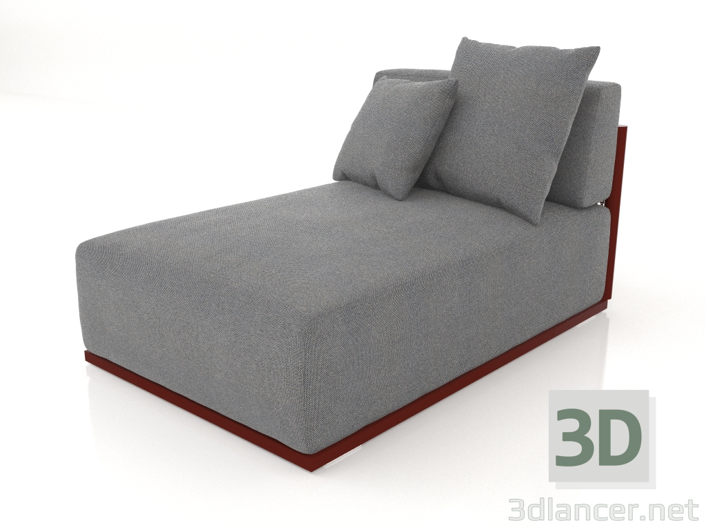 modello 3D Modulo divano sezione 5 (Rosso vino) - anteprima