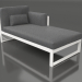 3D Modell Modulares Sofa, Teil 2 rechts, hohe Rückenlehne (Weiß) - Vorschau