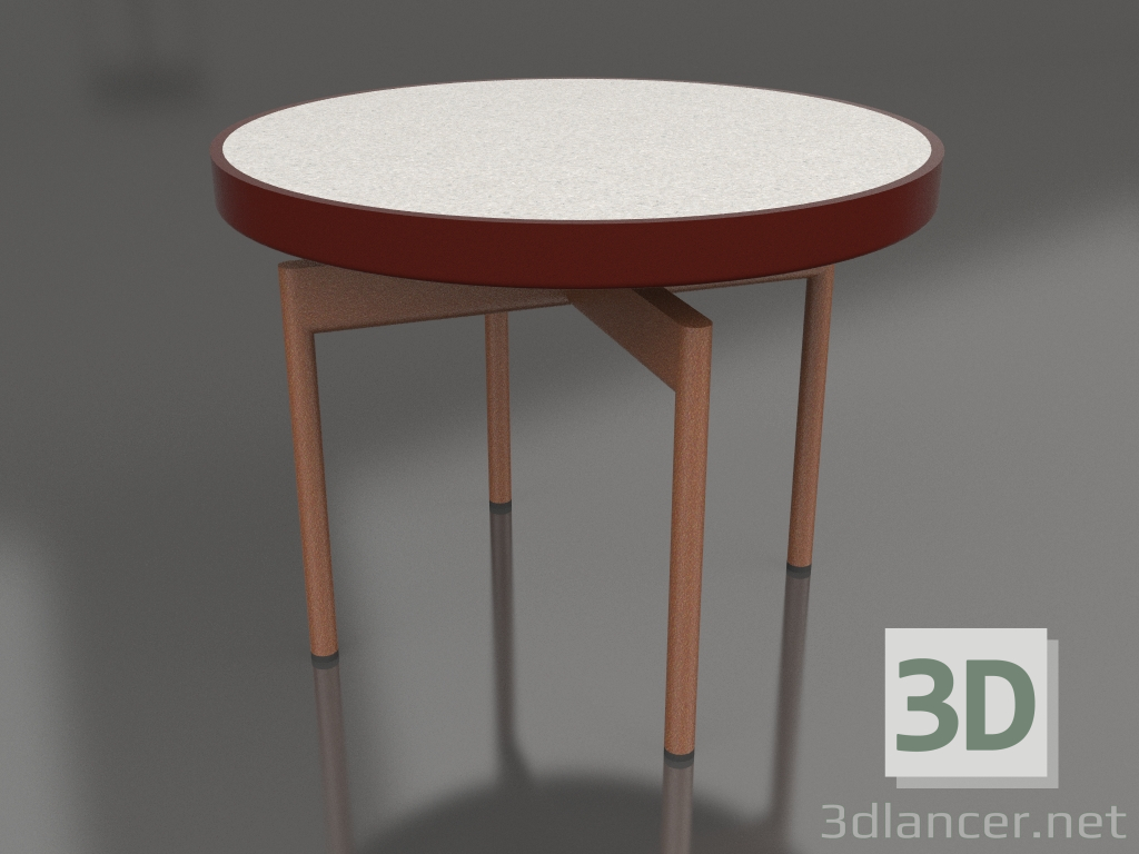 modello 3D Tavolino rotondo Ø60 (Rosso vino, DEKTON Sirocco) - anteprima