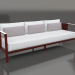 3D Modell 3-Sitzer-Sofa (Weinrot) - Vorschau