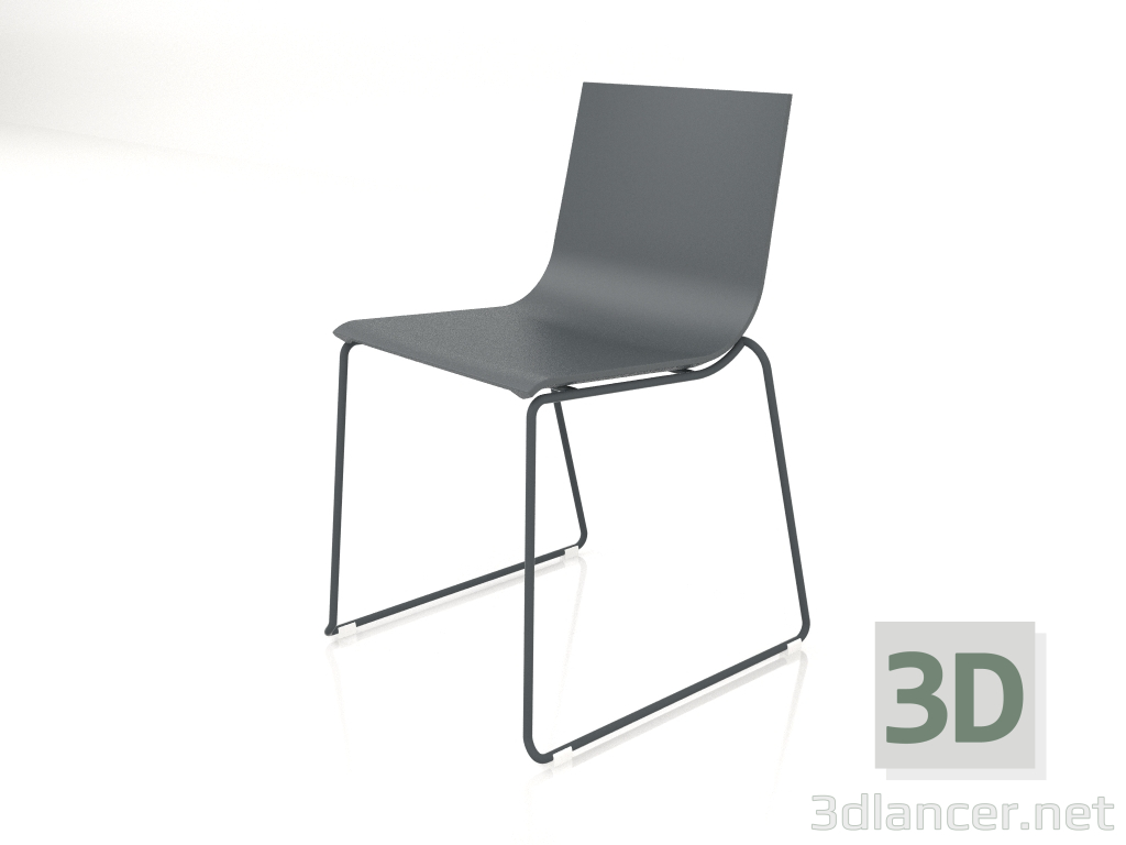 3d model Dining chair model 1 (Anthracite) - preview