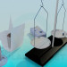 modèle 3D Balance de précision pour labo, avec poids en laiton - preview
