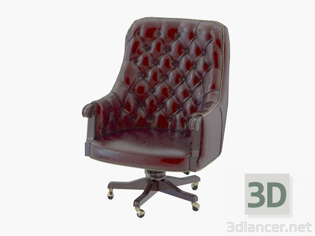 3d model Office chair with leather upholstery 519 - preview