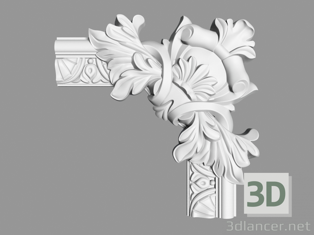 modello 3D Angolo decorativo (MDU49) - anteprima
