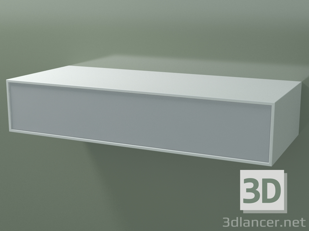 modèle 3D Boîte (8AUEAB01, Blanc Glacier C01, HPL P03, L 120, P 50, H 24 cm) - preview