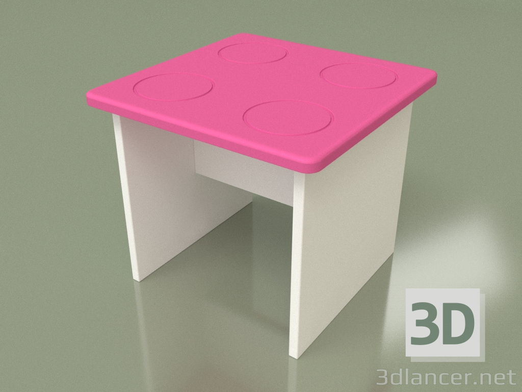 3d model Taburete para niños (rosa) - vista previa