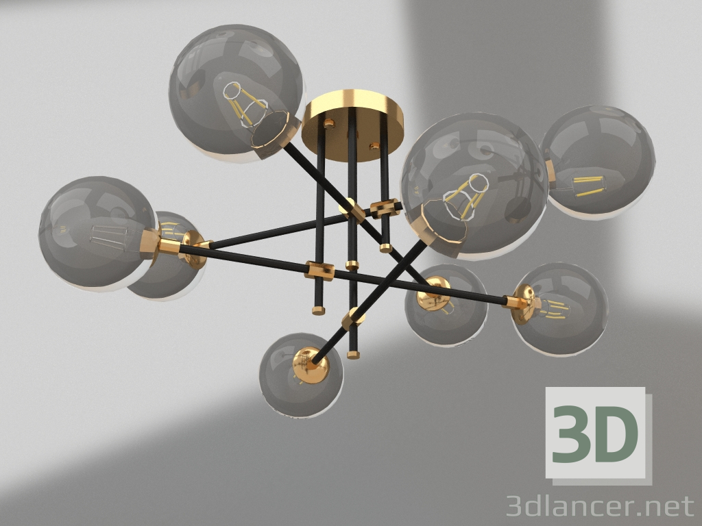 modello 3D Lampadario Kiara bronzo (07604-8) - anteprima