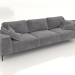 3d model CLOUD straight three-section sofa (upholstery option 3) - preview