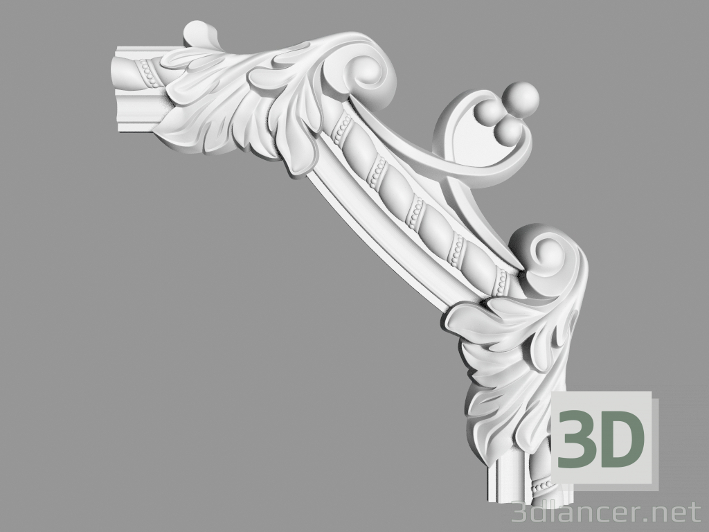 modello 3D Angolo decorativo (MDU50) - anteprima