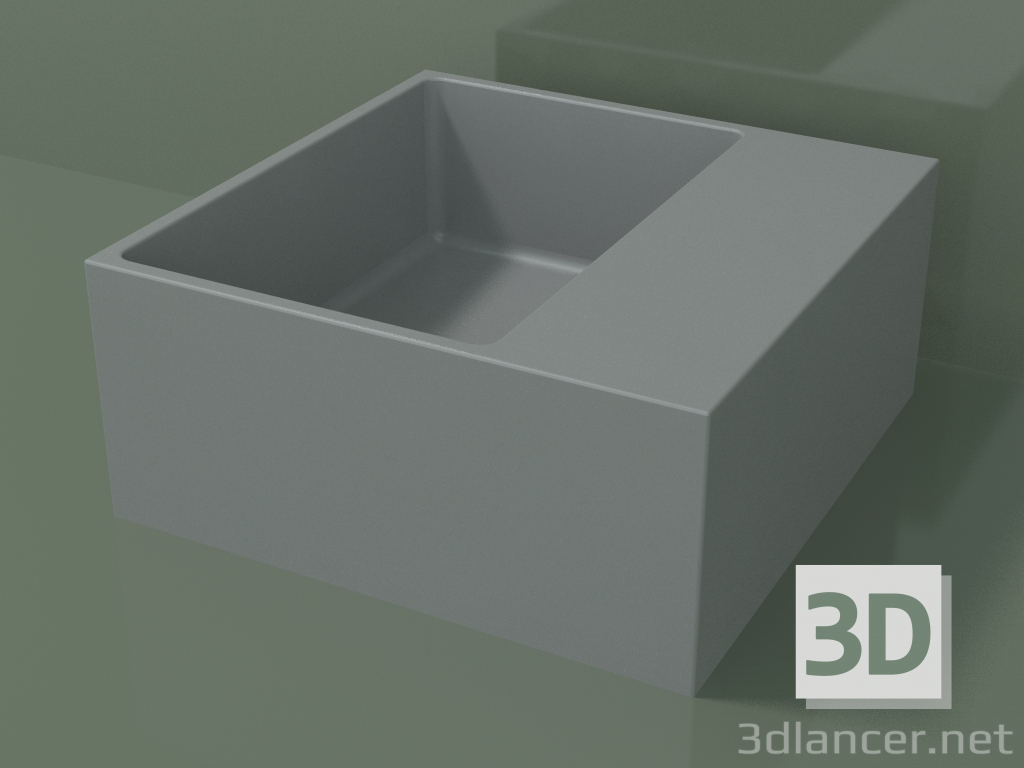modèle 3D Vasque à poser (01UN11102, gris argenté C35, L 36, P 36, H 16 cm) - preview