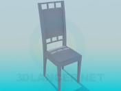 Stuhl mit einer länglichen Rückenlehne