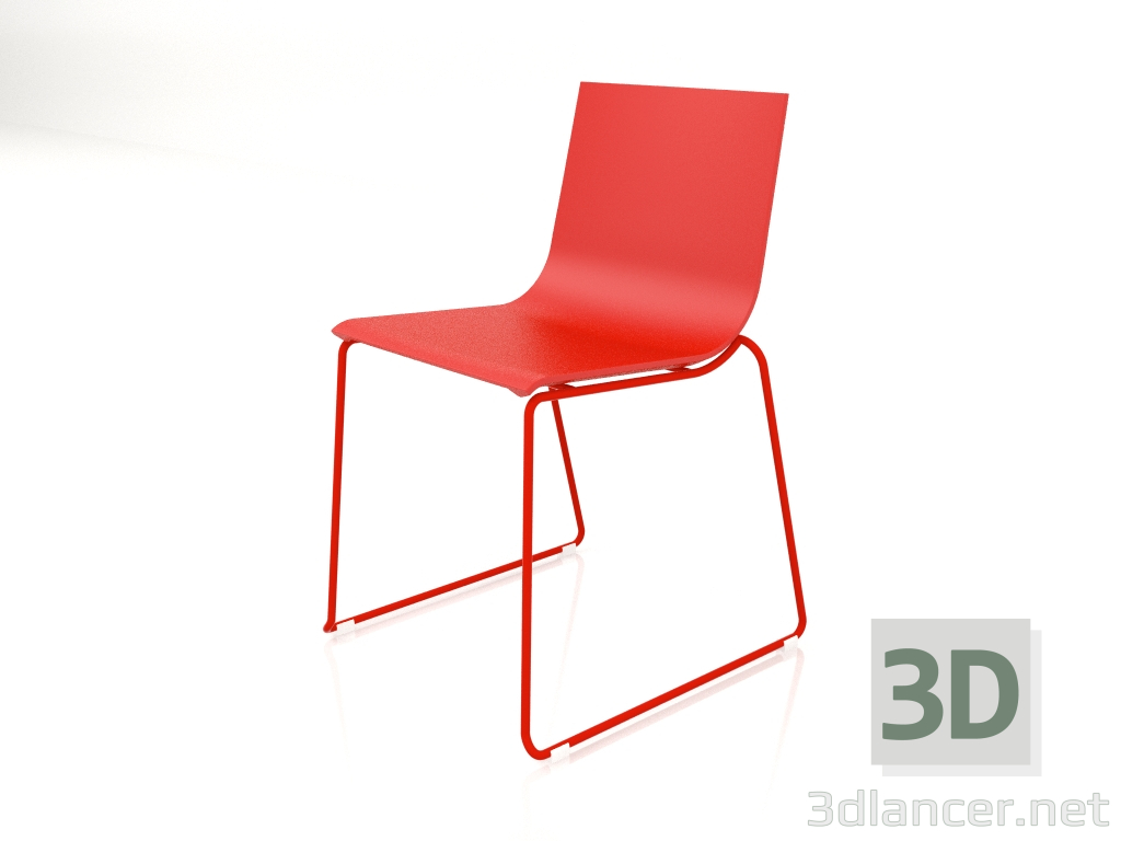 3d model Dining chair model 1 (Red) - preview