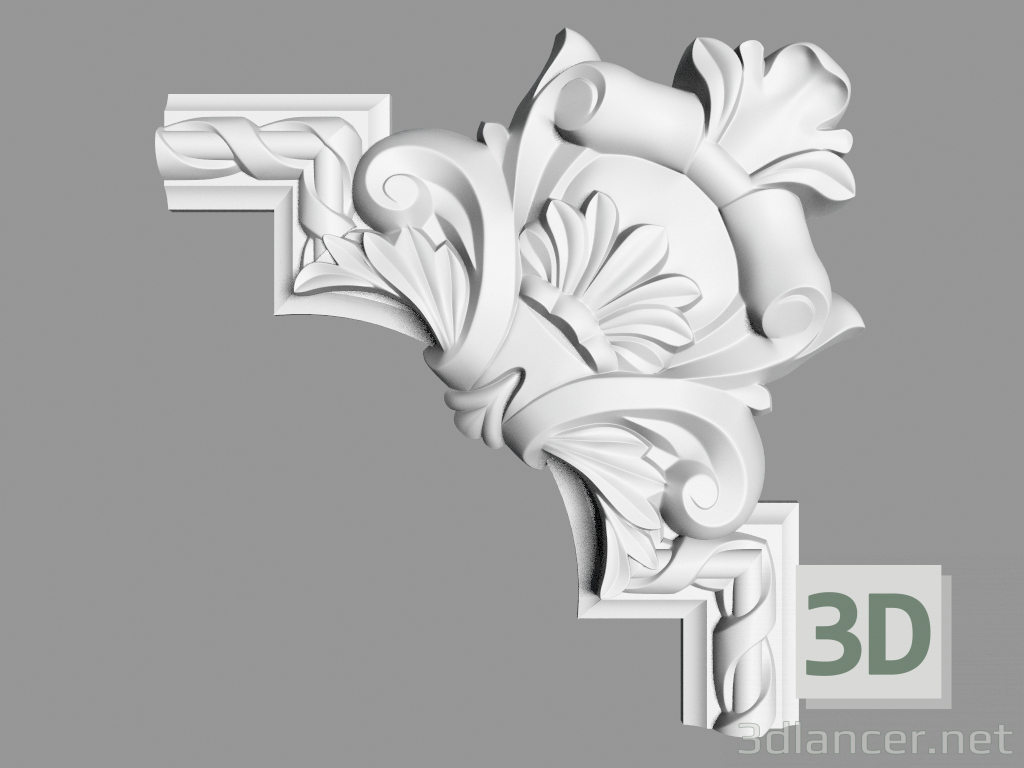 modello 3D Angolo decorativo (MDU51) - anteprima
