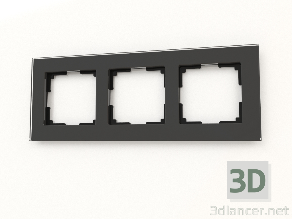 3d model Frame for 3 posts Favorit (black, glass) - preview