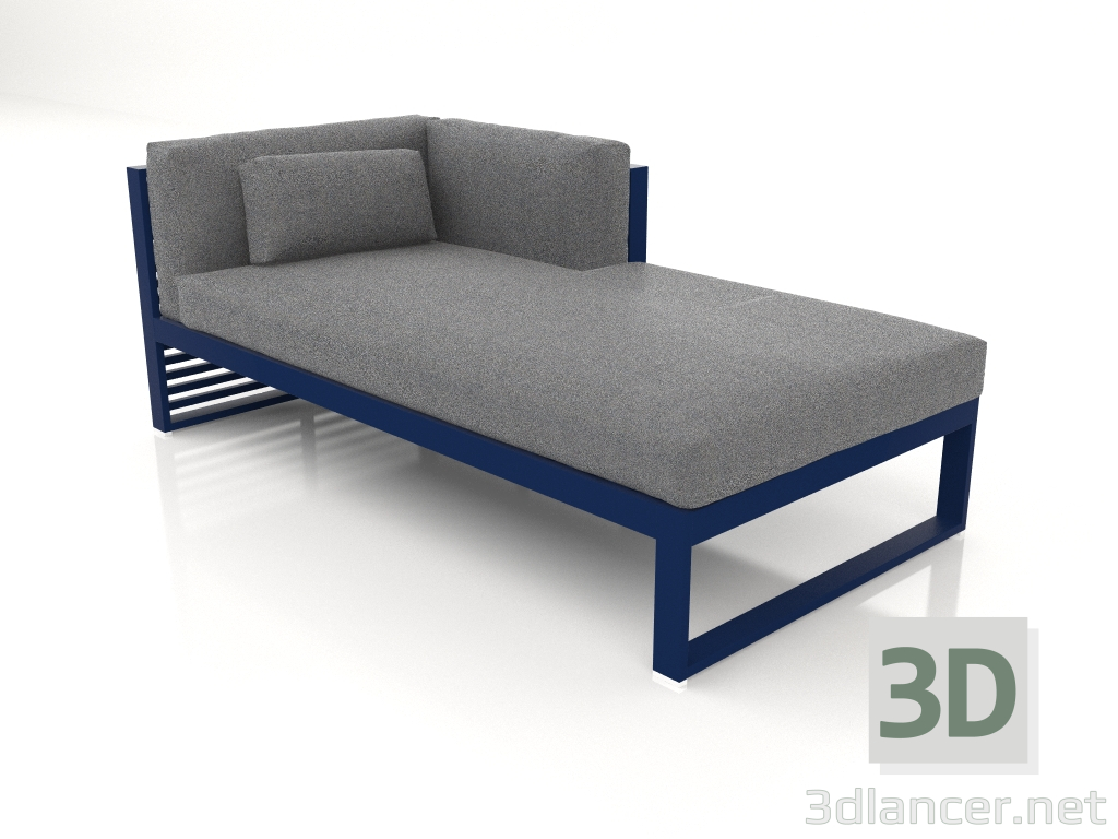 modèle 3D Canapé modulable, section 2 droite (Bleu nuit) - preview