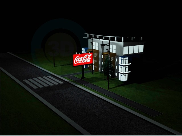 3d model Edificio iluminado - vista previa 3d model Edificio iluminado - vista previa