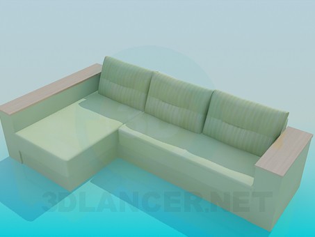 3d model Rectangular Sofa - preview 3d model Rectangular Sofa - preview