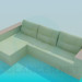 3d model Sofa rectangular - vista previa