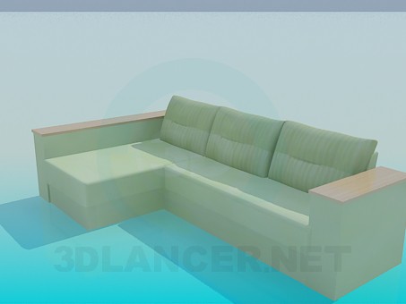 3d model Rectangular Sofa - preview 3d model Rectangular Sofa - preview