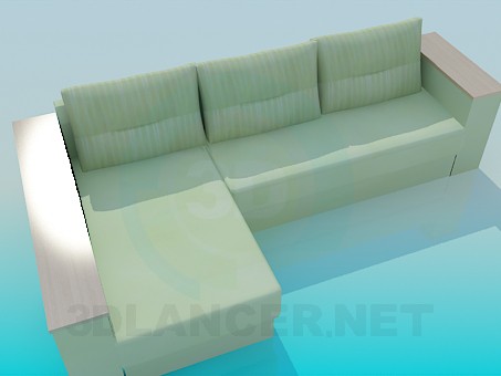 3d model Rectangular Sofa - preview 3d model Rectangular Sofa - preview