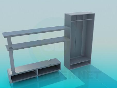 3d модель Мебель в прихожую – превью 3d модель Мебель в прихожую – превью
