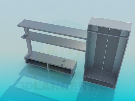 3d модель Мебель в прихожую – превью 3d модель Мебель в прихожую – превью