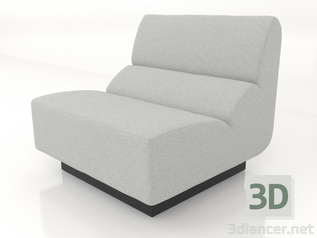 3d model Sofa module 1 seater (12cm) - preview